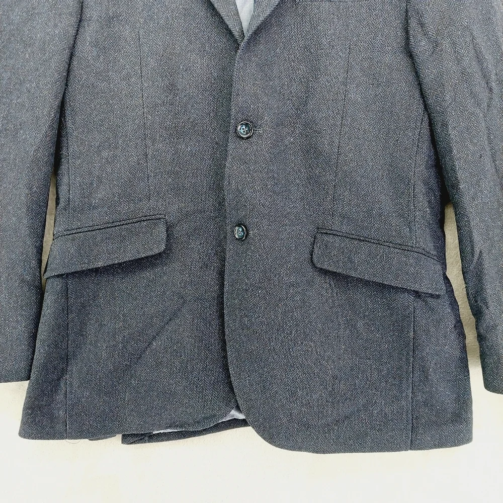NEW Pronto Uomo Blue Wool Blend Blue Business Casual Blazer P4823